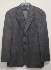 VINTAGE Chaps Ralph Lauren Sport Jacket 100% Lamb Wool Gray Tweed Blazer 44L - Picture 1 of 10