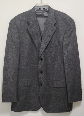 VINTAGE Chaps Ralph Lauren Sport Jacket 100% Lamb Wool Gray Tweed Blazer  44L - Image 1 of 4