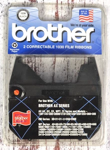 Brother Typewriter AX Series 1230 Black Ink Correctable 1030 Film Ribbons-2 PACK - Picture 1 of 2
