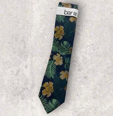 NEW BAR III Polyester Silk Tie Blue Green Floral W:2.6" - Image 1 of 4