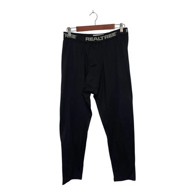 Realtree Mens Size Large Black Performance Base Layer Spandex Pants - Image 1 of 2