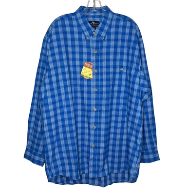 Moose Creek Plaid Flannel Shirt Mens XL Blue White Button Down Long Sleeve - Image 1 of 4