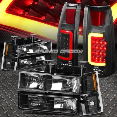 FARO NEGRO + PARACHOQUES + ESQUINA ÁMBAR + LUZ TRASERA LED 3D AHUMADA PARA 94-98 C10 C/K Foto 1 de 4