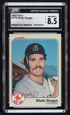 1983 Fleer Wade Boggs #179 CGC 8.5 Rookie RC HOF - Image 1 of 2