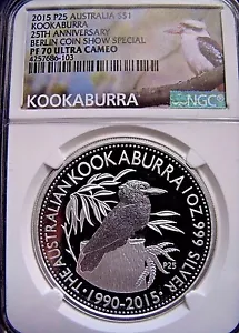 2015 Australia Kookaburra NGC Proof PF 70 Ultra Cameo Berlin Coin Show Special - Picture 1 of 8