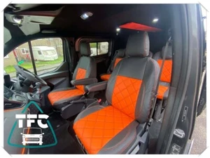 SEAT COVERS FOR Ford Transit Custom ECO LEATHER with Bentley Stitching SEATS 1+1 - Picture 1 of 4