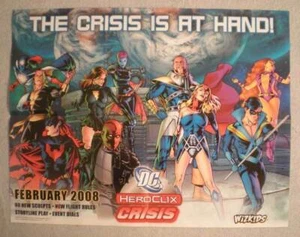 Póster promocional DC HEROCLIX CRISIS, 21x 17, 2008, sin usar, más en nuestra tienda - Imagen 1 de 1