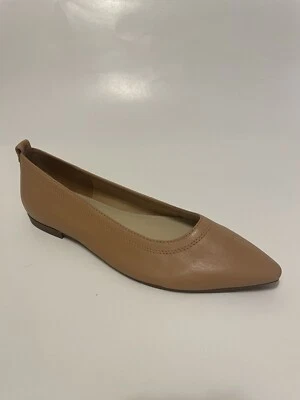 NWOB Nine West Raya Camel Brown Pointy Toe Leather Flats 7.5M Buttery Soft - Image 1 of 4