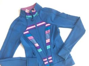 IVIVVA By LULULEMON Girls Sports Jacket Thump holes Blue Size 10 - Picture 1 of 5