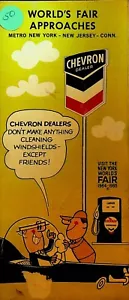 Chevron Road Map 1964 New York World's Fair Approaches New Jersey Connecticut - Picture 1 of 3