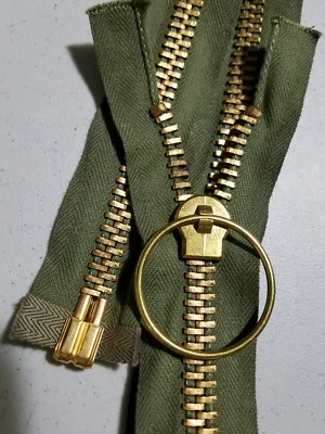 EE. UU./De colección ANILLO CREMALLERA AÑOS 60-70/OLV-ALGODÓN/#10 LATÓN/Metal 20,75" SEPARADOR Foto 1 de 4