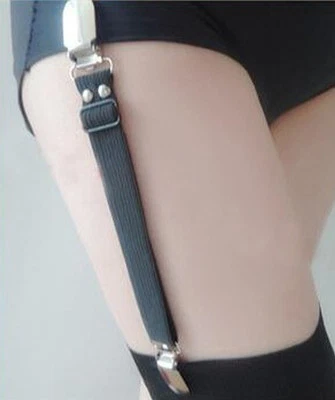 Ein Strumpfhalter einfach Schwarz Weiss Rosa Strapshalter Straps Strumpfband   - Bild 1 von 2