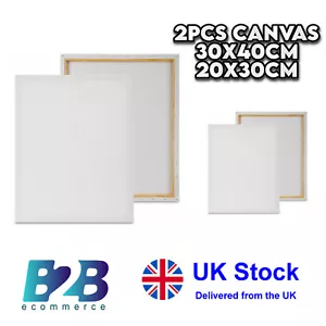 2PCS Artist Plain Blank White Canvas Large Small Painting Sketching Artist Board - Picture 1 of 6