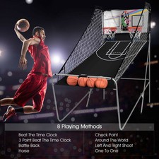 Indoor Electronic Basketball Game Set Score-Display 4-Ball 2-Hoop 2-Net Inflator