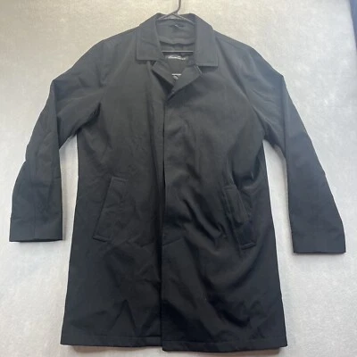 Gabardina Kenneth Cole Reactions para hombre talla 44 negra con botones forro extraíble Foto 1 de 4