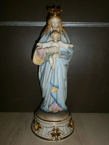 ANCIENNE STATUE RELIGIEUSE/LA VIERGE ET JESUS/BISCUIT ANDENNE/debut XXé/H.37 cm - Picture 1 of 8
