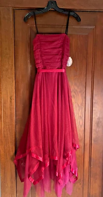 Vestido de graduación formal rojo vintage para mujer Y2K años 2000 con etiquetas — talla 7/8 Foto 1 de 4