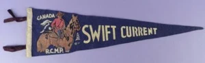 c1940s R.C.M.P. Mountie Swift Current Saskatchewan Canada 21" Souvenir Pennant - Picture 1 of 1