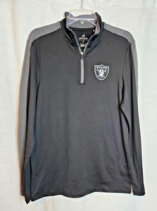 Antigua Raiders Long Sleeve 1/4 Zip Pullover Black Men's Size Small NWT - Picture 1 of 7