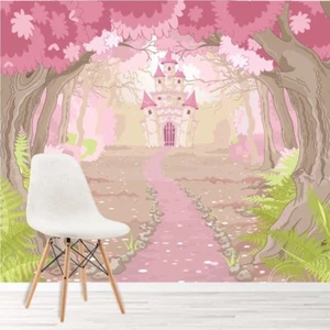 Princess Castle In Enchanted Wood Wall Mural Wallpaper WS-42412 - Picture 1 of 12