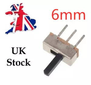 On-Off Mini Slide Toggle Switch 3pin 1P2T 2 Position Handle Length 6mm UK. - Picture 1 of 2
