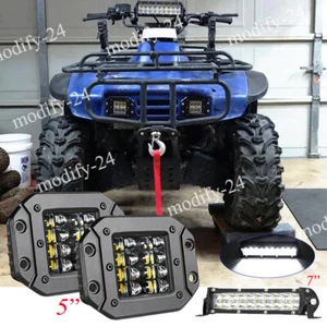 Fit 1994-2000 Honda FourTrax 300 LED Fog Light 2x Flush Mount 5" + 7" LIGHT BAR - Bild 1 von 17