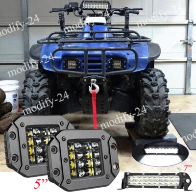 Luz antiniebla LED Fit 1994-2000 Honda FourTrax 300 2x montaje empotrado 5" + 7" barra de luz Foto 1 de 4