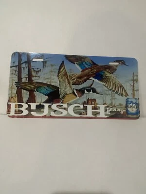 Busch Beer License plate duck Duck Logo Anheuser Busch Budweiser Man Cave Tiki - Image 1 of 4