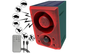 Solar Outdoor Motion Sensor Alarm - Dog Barking & Gunshot Sound 130db Motion ... - Picture 1 of 9