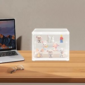 Step-layering Clear Display Case PET Tabletop Storage Box Figurines Display Box - Picture 1 of 13