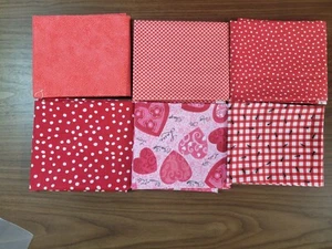 LOT 17     SIX FAT QUARTERS, PRE OWNED, NOT USED, MULTICOLORS - Picture 1 of 1