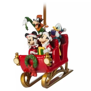 NEW Disney Santa Mickey Mouse & Friends in Sleigh Figural Ornament BNIB NWT - Picture 1 of 5