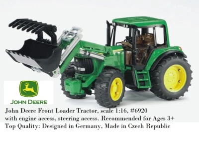 Tractor cargador frontal de juguete John Deere de Bruder, escala 1:16, #6920, nuevo en caja Foto 1 de 4