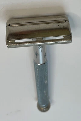 Maquinilla de afeitar vintage coleccionable extremo de bola código de metal PAT. NOS. EN PAQUETE Foto 1 de 4