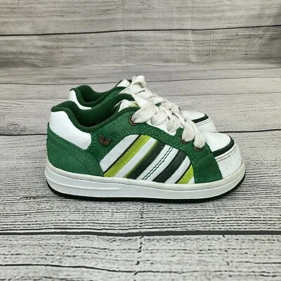 Next Low Top Sneakers Kids Toddler Size 9 Athletic Suede Shoes Green / White - Image 1 of 4