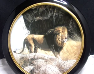 Worlds Most Magnificent Cats #8 Plate 'Mighty Warrior Lion by Charles Frace 1992 - Picture 1 of 7