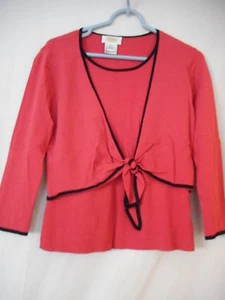 Talbots Size S Muted Dark Pink Knit mock 2 fer top - Picture 1 of 3