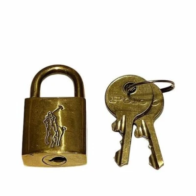 Ralph Lauren Gold Color Padlock Cadena W/Keys M9 - Image 1 of 4