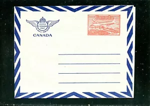 LOT 15851 UNUSED UA13 POSTAL STATIONERY AIR LETTER CANADA AIRPLANE - Picture 1 of 2