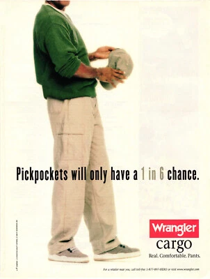 Wrangler Cargo Pants - Pickpockets Will Only Have a 1 in 6 Chance. Print Ad - Image 1 of 4