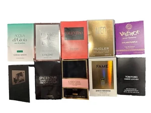 10 PC Women & Men Fragrance Samples Lot Tom Ford GUCCI Aerin Valentino Lancome - Picture 1 of 1