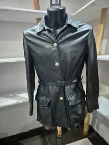 GERANI Giacca in vera pelle usato donna woman NERO Tg 46 XYR686L - Imagen 1 de 12