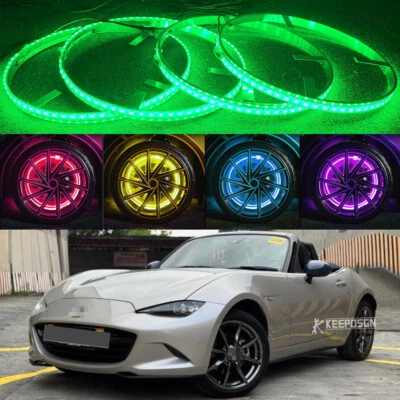 Luces de anillo de rueda RGB Bluetooth para Mazda Miata MX-5 MX5 4x15,5"" Foto 1 de 4