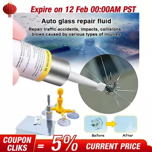 Windshield Repair Kit Quick Fix DIY Car Wind Glass Bullseye Rock Chip Crack Star - Picture 1 of 10