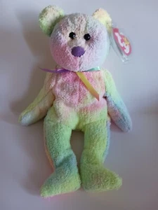 TY Beanie Baby "GROOVY" the Ty-Dyed Bear  DOB 1/10/99 w/tag - Picture 1 of 9