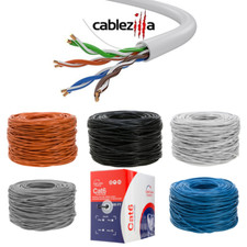 Cat5e Cat6 1000ft Cable Utp Solid Ethernet Network Wire Bulk Lan 24 23 Awg Lot