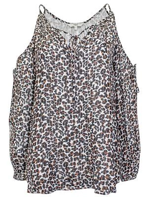 NEW NEXT 🌺BLACK LEOPARD PRINT COLD SHOULDER TOP 🌺 8 10 12 14 16 18 20 22 * - Image 1 of 4