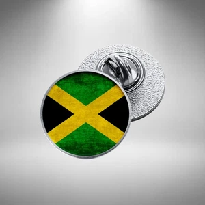 Jamaican Flag Pin Badge Lapel Patriotic Caribbean Flag Diameter 25mm - Picture 1 of 3