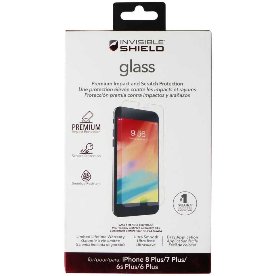 ZAGG InvisibleShield (Glass) Screen Protector for iPhone 8 Plus/7 Plus/6s Plus - Image 1 of 1