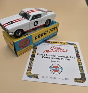 Corgi Model Club 325 Ford Mustang Fastback 2+2 Comp Model Mint With certificate - Picture 1 of 3